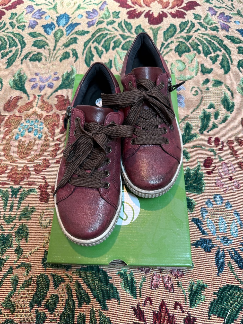 Ladies size 8  Burgundy LeatherSneakers